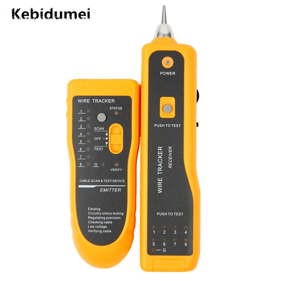 

Kebidumei Newest LAN Network Cable Tester RJ11 RJ45 Cat5 Cat6 Telephone Wire Tracker Tracer Toner Ethernet Detector Line Finder