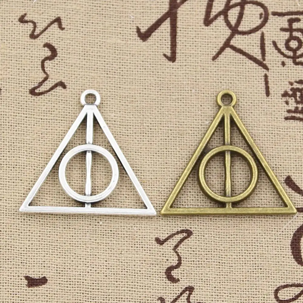 

4pcs Charms Deathly Hallows 32x31mm Antique charms,pendant fit,Vintage Tibetan Silver Bronze,DIY bracelet necklace