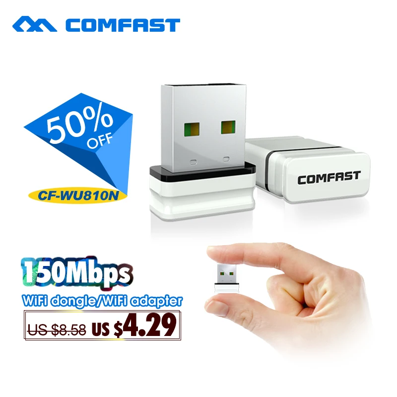 150 Мбит/с мини USB беспроводной адаптер COMFAST CF-WU810N сетевая карта RTL8188EUS чипсет usb wifi wlan карта/wifi ключ