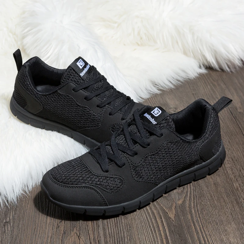 NIDENGBAO Men Running Shoes Outdoor Lightweight Sneakers For Male Mesh Breathable Walking Sport Shoes Size 39-50 Black Blue Gray