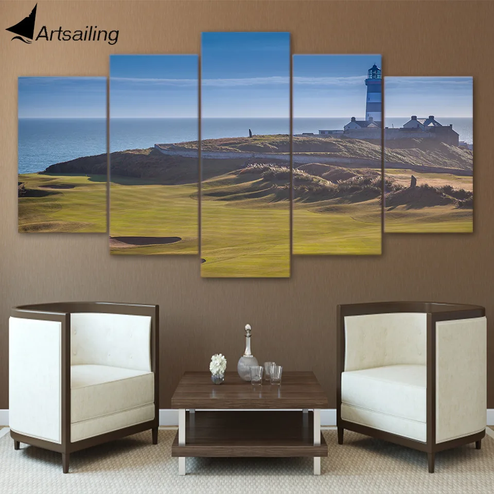 Aliexpress.com : Buy HD Printed 5 Piece Canvas Art Golf Course Painting