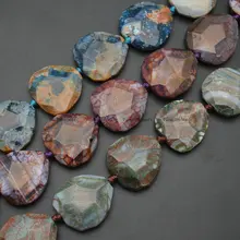 1 прядь поверхности резки натурального дракона вен Агат океанический плиты неправильной треугольник форма камня свободные бусины