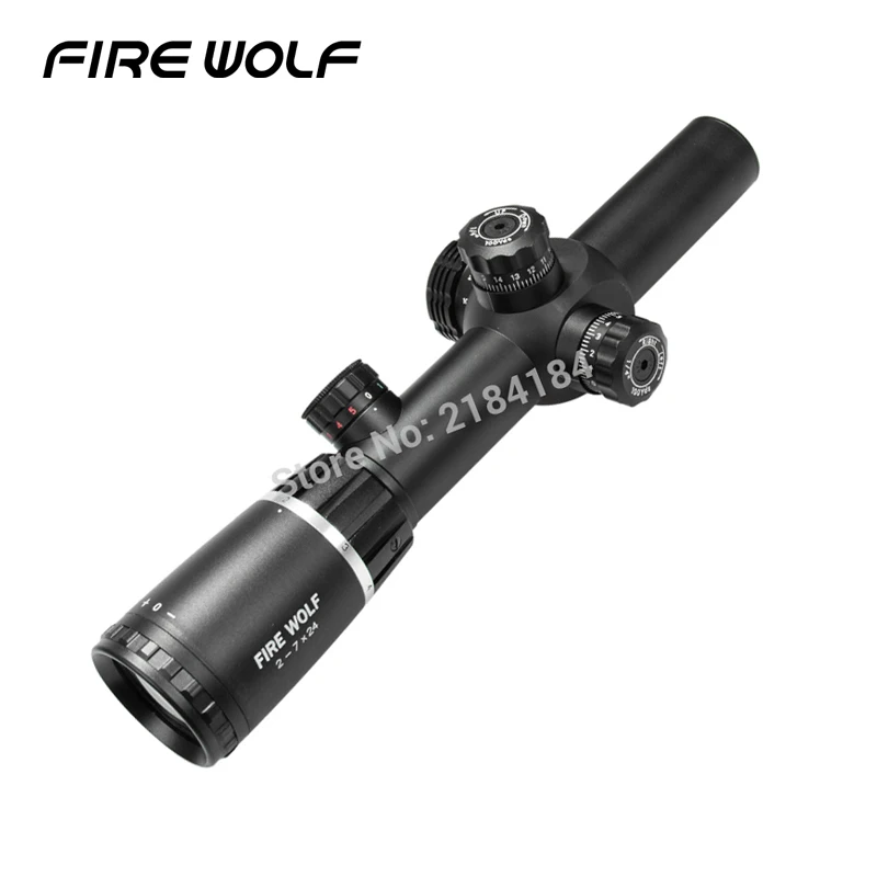

FIRE WOLF New 2-7X24 Rifle optics Scope W/ Mounts Free Shipping red dot reddot Riflescopes Hunting