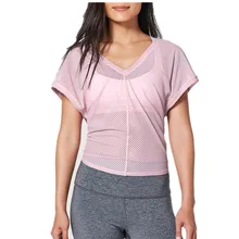 Летняя женская сетчатая майка для йоги, Женский Бег Спорт фитнес Танки, открытая спортивная одежда для занятий танцами, упражнения, свободная футболка