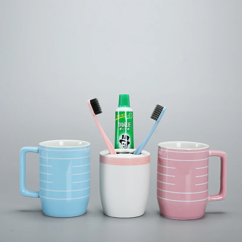 Стаканы для ванной комнаты, стакан для зубной щетки, чашка для мытья полоскания, коробка для хранения зубной пасты, декоративная кружка для воды, керамический материал, чашка для мытья 28 - Цвет: color14
