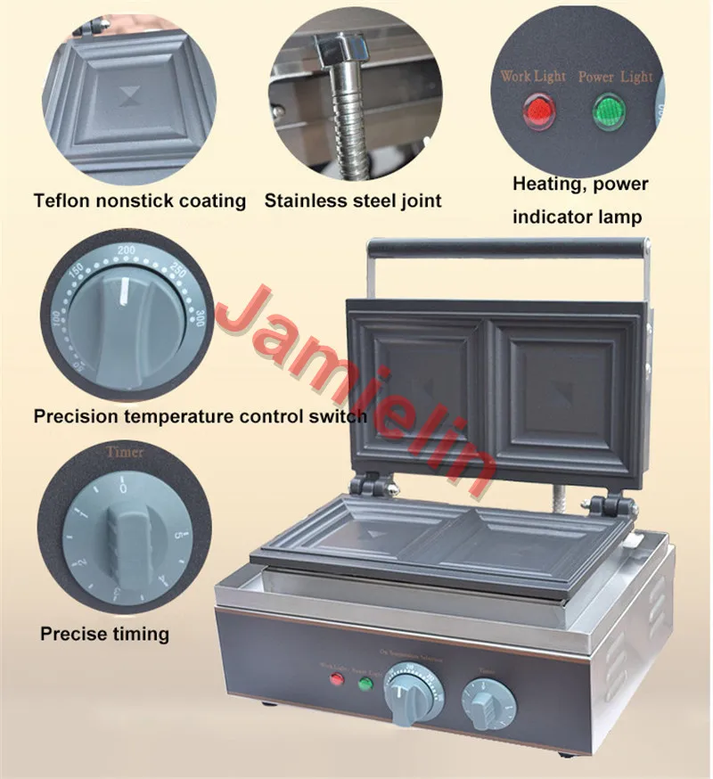 Jamielin 110 В 220 Электрический сэндвич тостер Пресс чайник оборудование для выпечки гриль сэндвич-машина Commercail вафельница