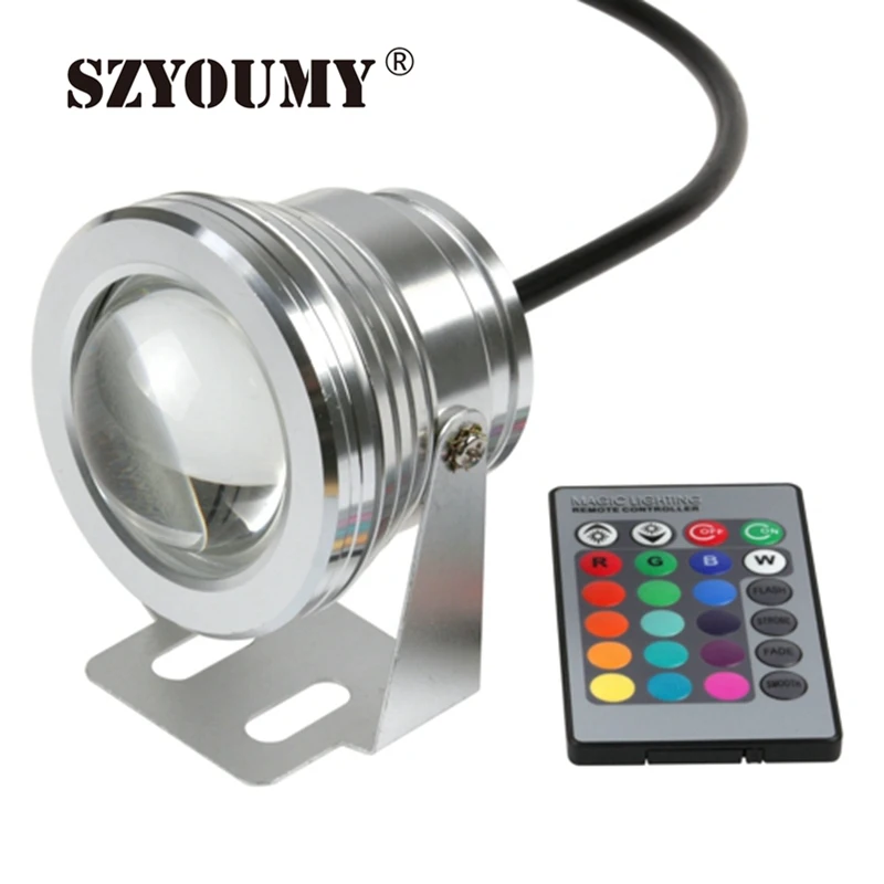 SZYOUMY 16 Цвета 10 W 12 V RGB светодиодный подводная подсветка для фонтана 1000LM бассейн, пруд аквариума аквариумный светодиодный фонарь лампа