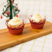 Выпечки обертка для кексов Рождество красный олень бумажные Формы для кексов вкладыши обертки украшения