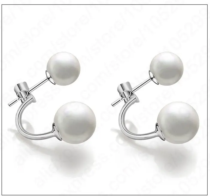Женские серьги гвоздики из серебра 925 пробы с жемчугом|beads stud earrings|stud earrings925 sterling |