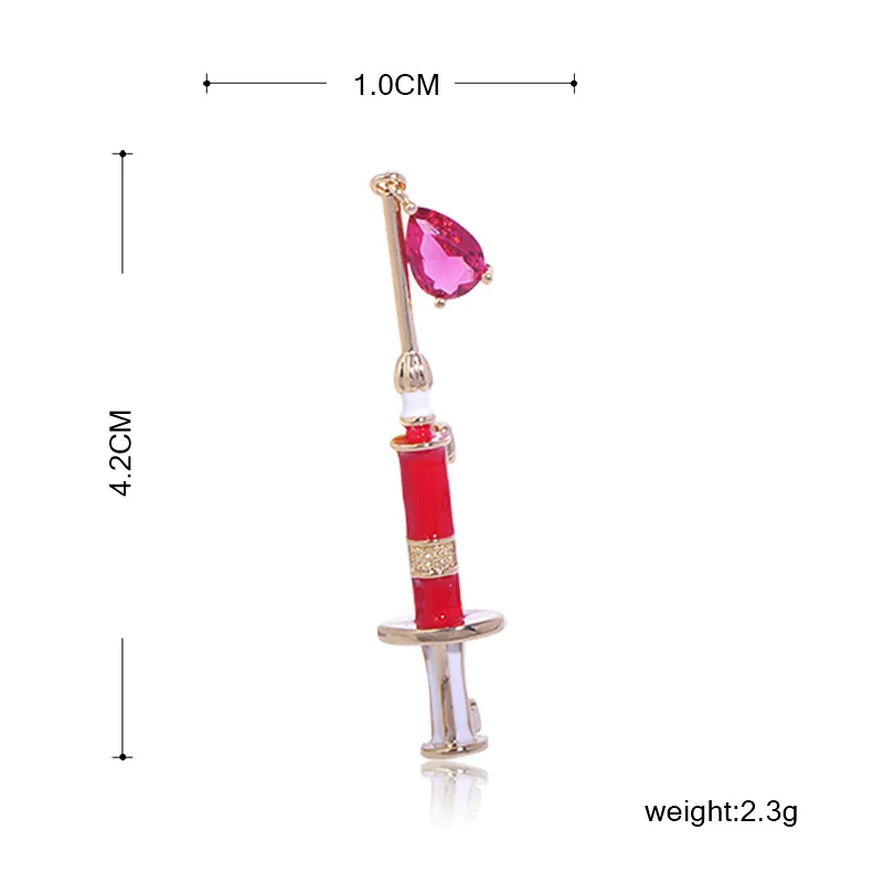 Funmor реалистичные шприц эмаль булавки кристалл броши для женщин доктор работа банкет сбор аксессуары свитер костюм Bijoux подарки