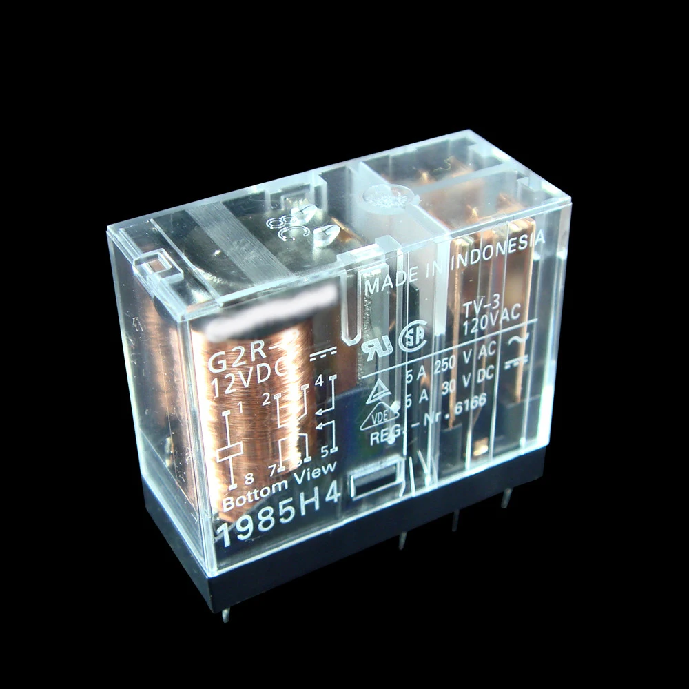 

10pcs/lot Power PCB Relay 12V G2R-2-12V Two Open Two Closed 5A 8 Feet G2R-2 12V Relay 5A 8pin Free shipping
