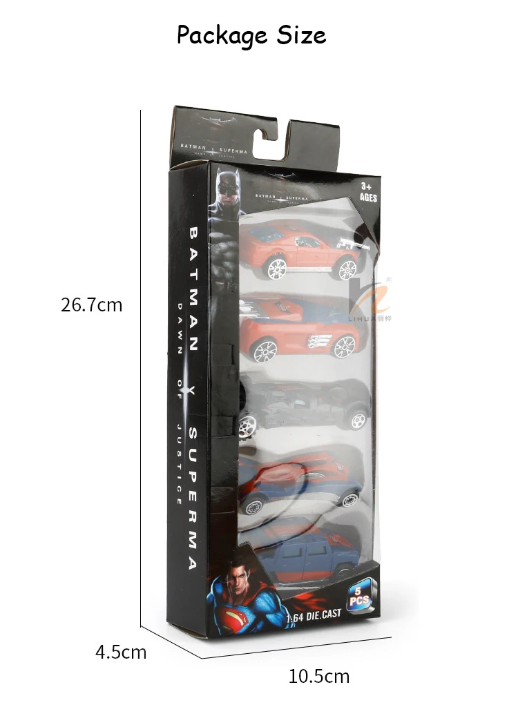 5 Pack/Set детей Diecast АВТОМОБИЛЯ сплава модели мини 1: 64 Классические игрушки Супермен против Бэтмена автомобили Juguetes металла Diecasts Игрушки для мальчиков