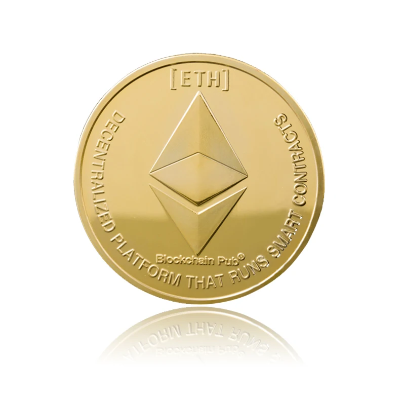 Gold Plated Ethereum Coin commemorative Coin Litecoin Art Collection Gift Physical antique imitation home decoration AUG27