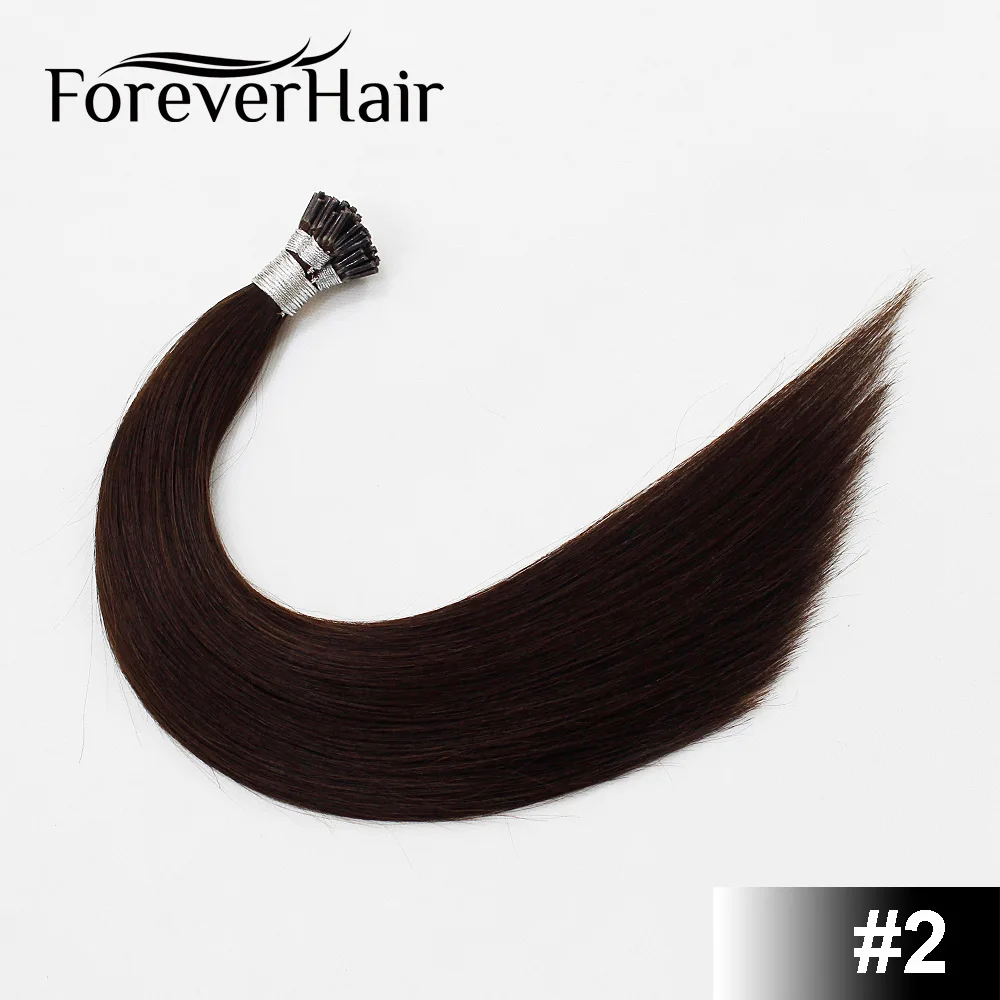 FOREVER HAIR 0,8 г/локон 1" 18" 2" 24" Remy I Tip человеческие волосы для наращивания цвета Fusion европейские человеческие волосы для наращивания кератиновая связь - Цвет: #2