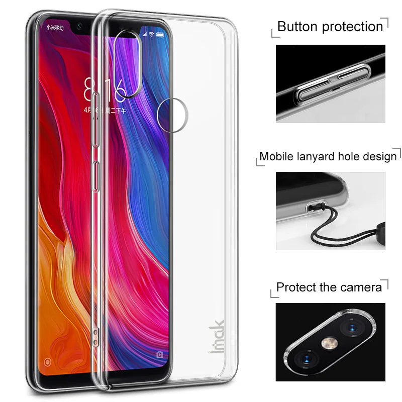 

For Xiaomi Mi 8 case Imak Full protection PC Hard Phone Cases Crystal Clear Back Cover transparent shell for Xiaomi MI 8 SE case