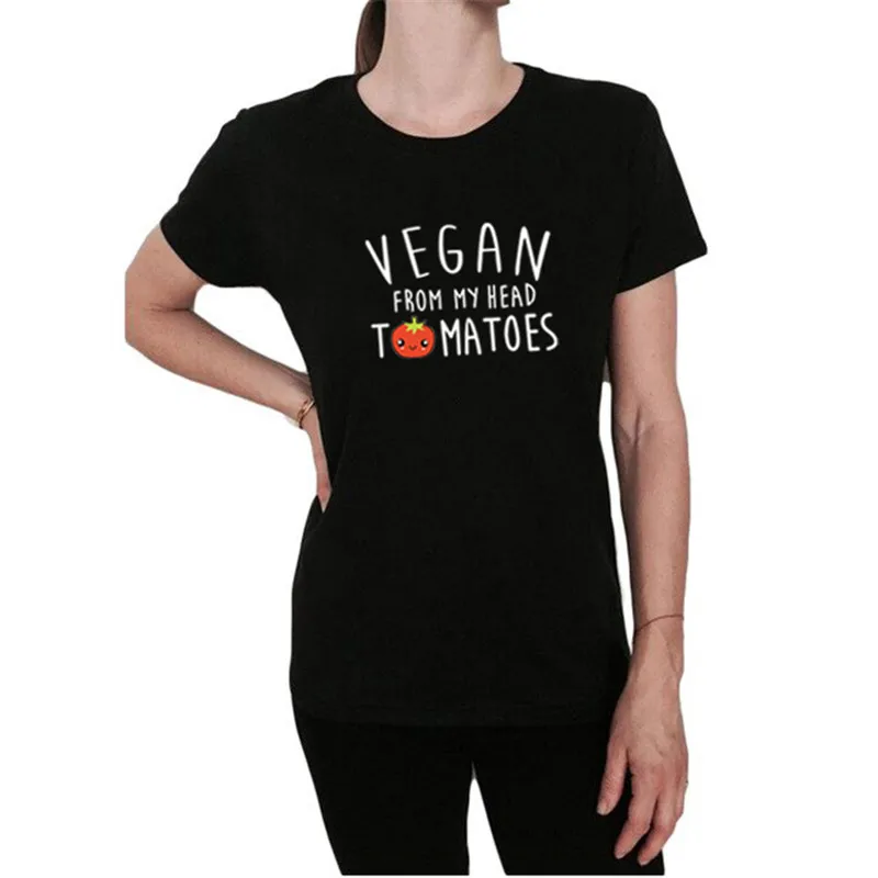 

New Vegan From My Head Tomatoes Women T Shirt Funny Short Sleeve Unisex T shirt