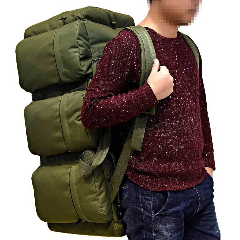  90L Large Capacity Outdoor Hiking Backpack Military Tactical Pack Camouflage Luggage Bag Camping Te
