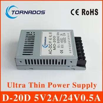 

D-20D 5V2A 24V0.5A Ultra thin Dual Output power supply for LED Strip light 85V-264VAC Input 5v 24v dual output Transformer