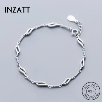 

INZATT Real 925 Sterling Silver Hollow Wave Zircon Bracelet For Elegant Women Part Exquisite Fine Jewelry 2019 Cute Accessories