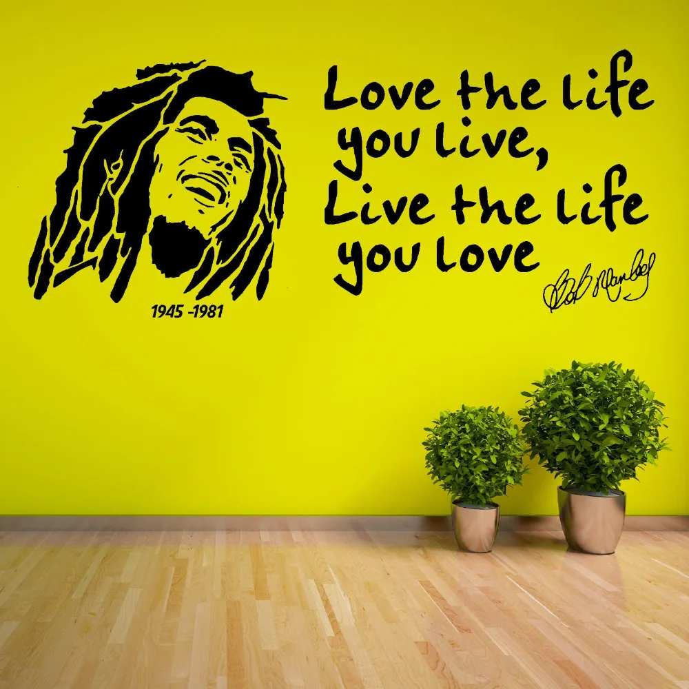 Настенные наклейки с постером цитация Боба Марли Love The Life You Live 1945 1981 настенные