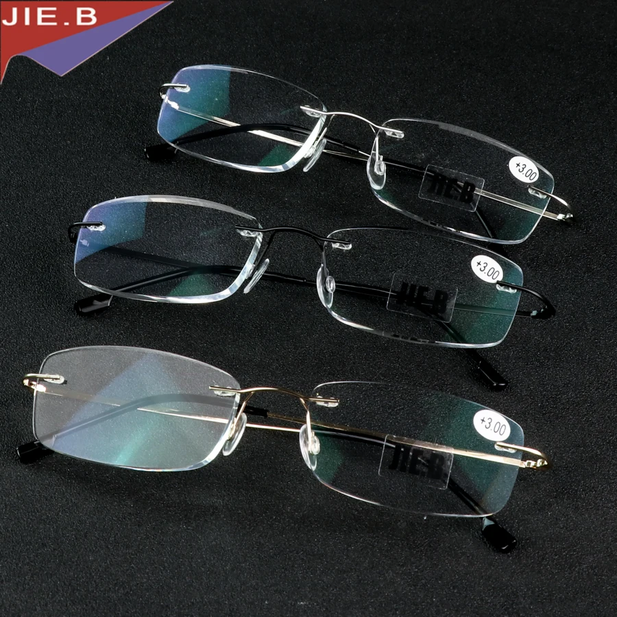 Без оправы титановый сплав ультра светильник очки для чтения+ 1+ 1,5+ 2+ 2,5+ 3+ 3,5+ 4 очки для chteniya sin montura gafas de lectura