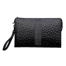 Сумка-конверт из натуральной коровьей кожи с узором из страуса, мужской портфель, сумка на запястье, мужская сумка-мессенджер из воловьей кожи, мужская сумка, сумка для ipad