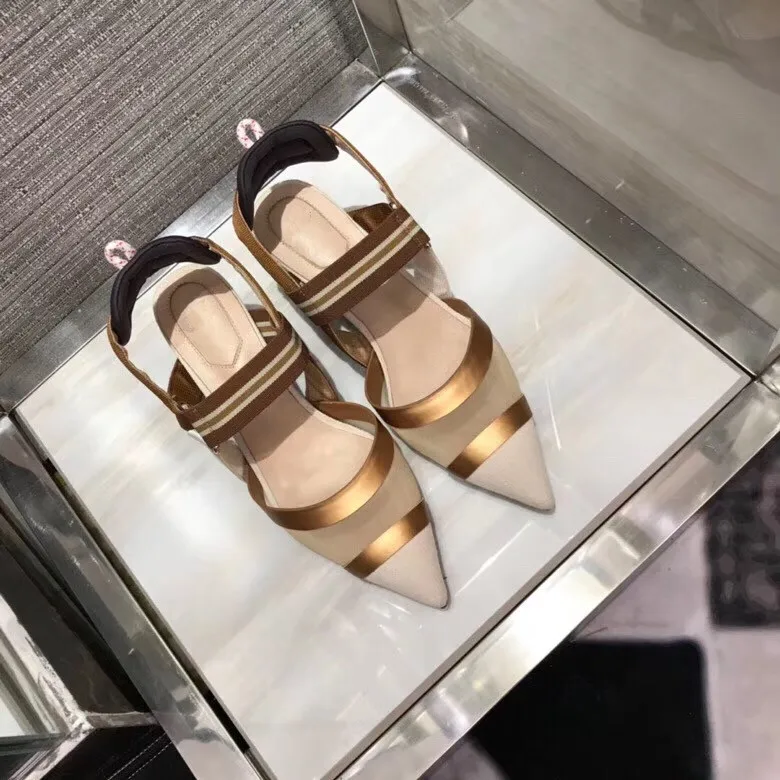 

2019 women ladies pointed toe mesh flat and high heel shoes sandals