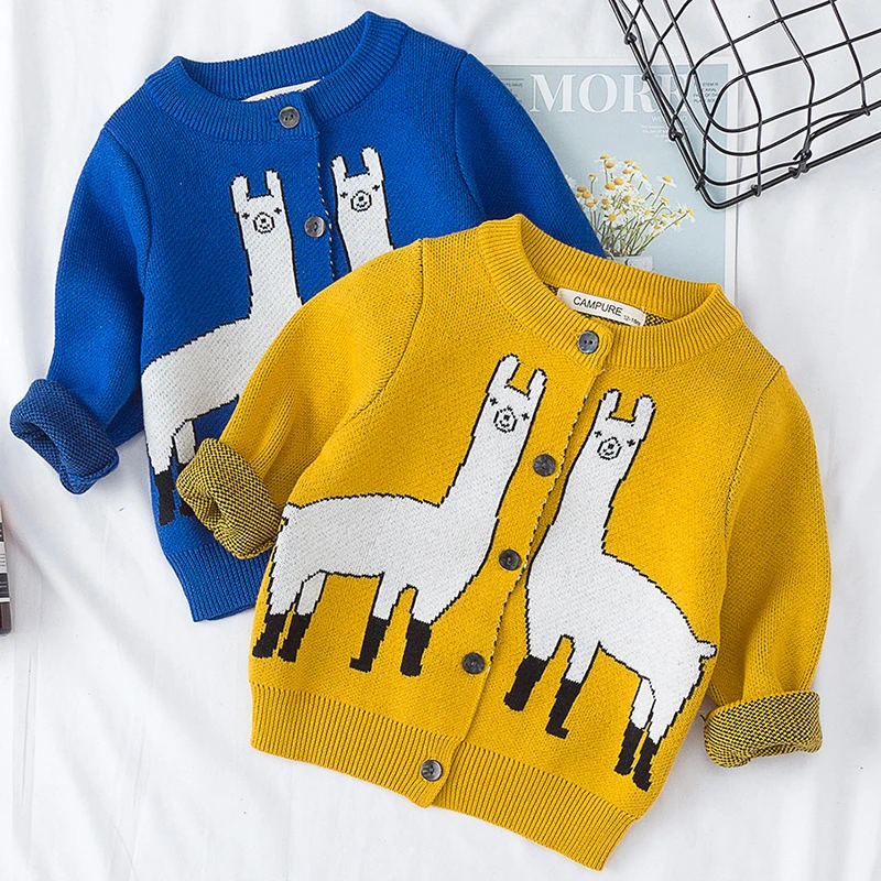 

Baby Sweater Cartoon Knitted Sweater for Girl New Autumn Cardigan for Boys Warm Sweaters for Girls Kids Clothes Twin clothes