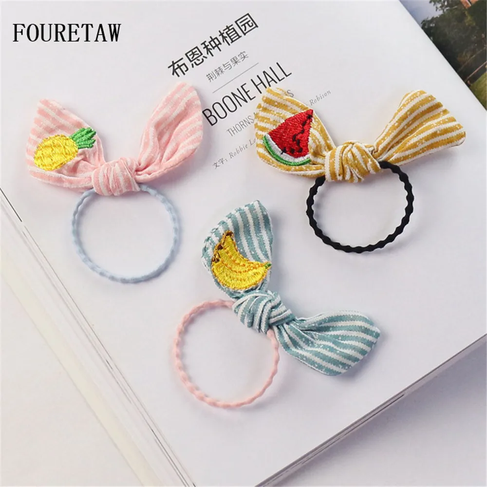 

1 Piece Women Novelty Headbands Korean Style Cute Fruits Banana Watermelon Turban Rabbit Ear Shape Headwear Elastic Headbands