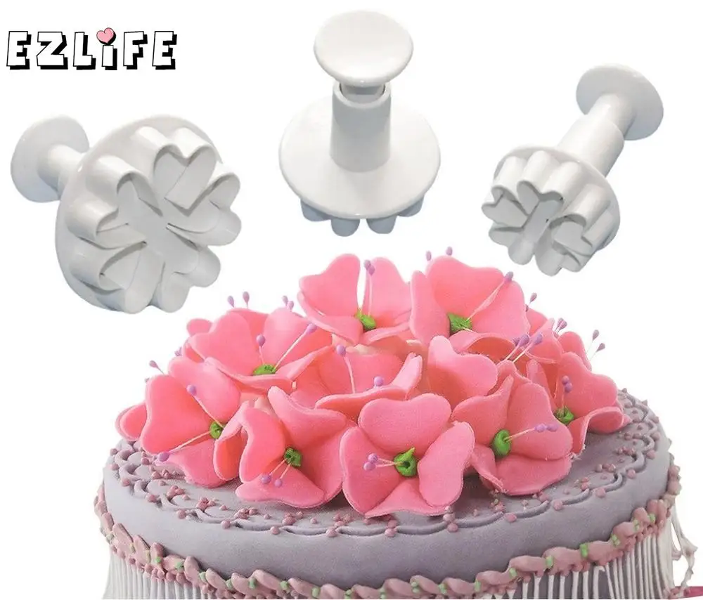 3Pcs/Set Daisy Flower Cookie Sunflower Plunger Cutter Sugarcraft