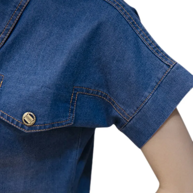 New 2018 Summer Women Jeans Dress High Quality Denim Dress Women Clothing 3XL Elegant Casual Cowboy Vestidos Jeans H8