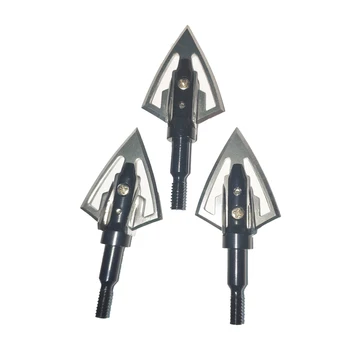 

3/6/12pcs Black Color Hunting wide head Archery Arrowhead 100 Grain Fits for Crossbow Arrows Shooting Hunting