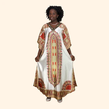 

African Dashiki Print Diamond Appliques Dresses For Women robe africaine femme 2019