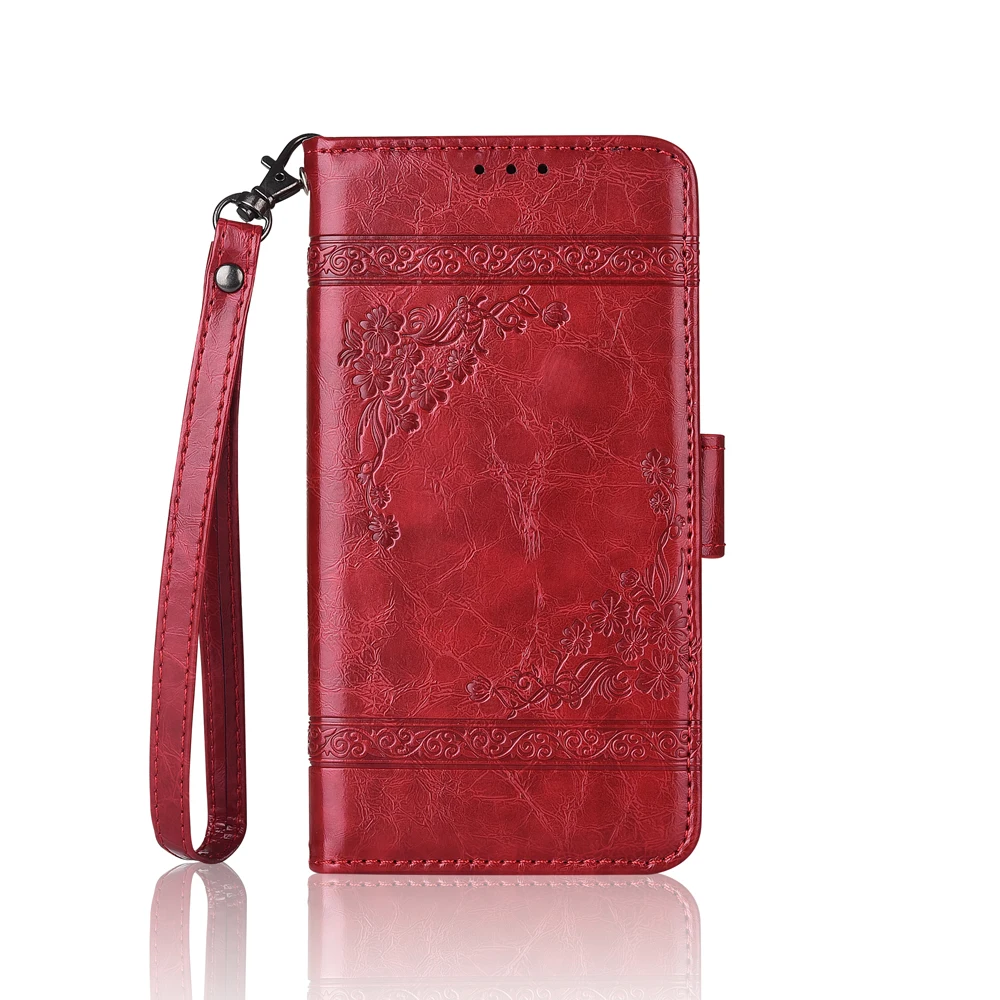 Кожаный чехол-книжка для UMIDIGI A5 Pro Fundas с цветочным принтом специальный чехол-бумажник с подставкой и ремешком