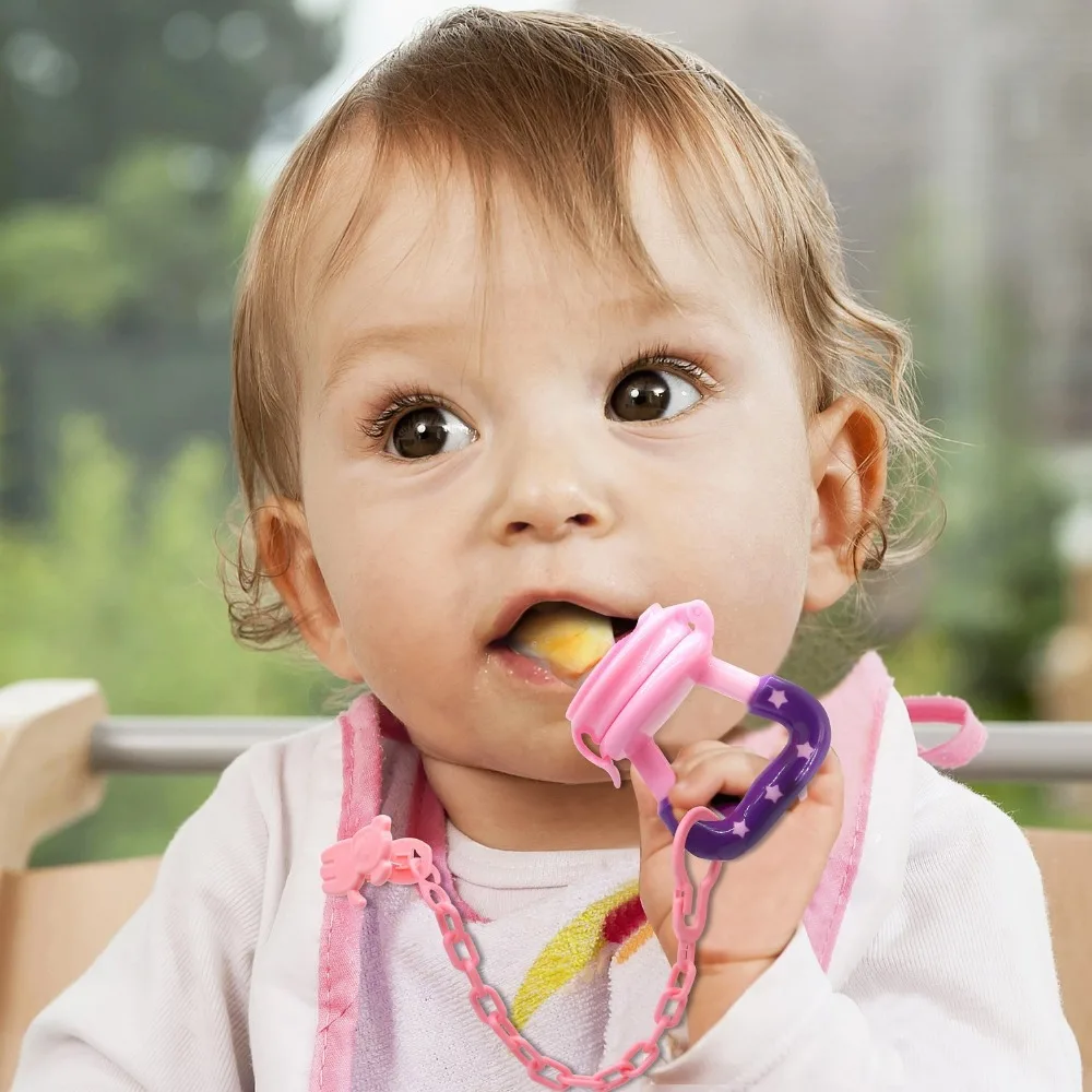 9pcs Baby Pacifier Fruits Food Milk Mordedor Baby Feeding Spoon Silicone Nibbler Feeder Kids Nipple Feeding Tool Bite Bottle