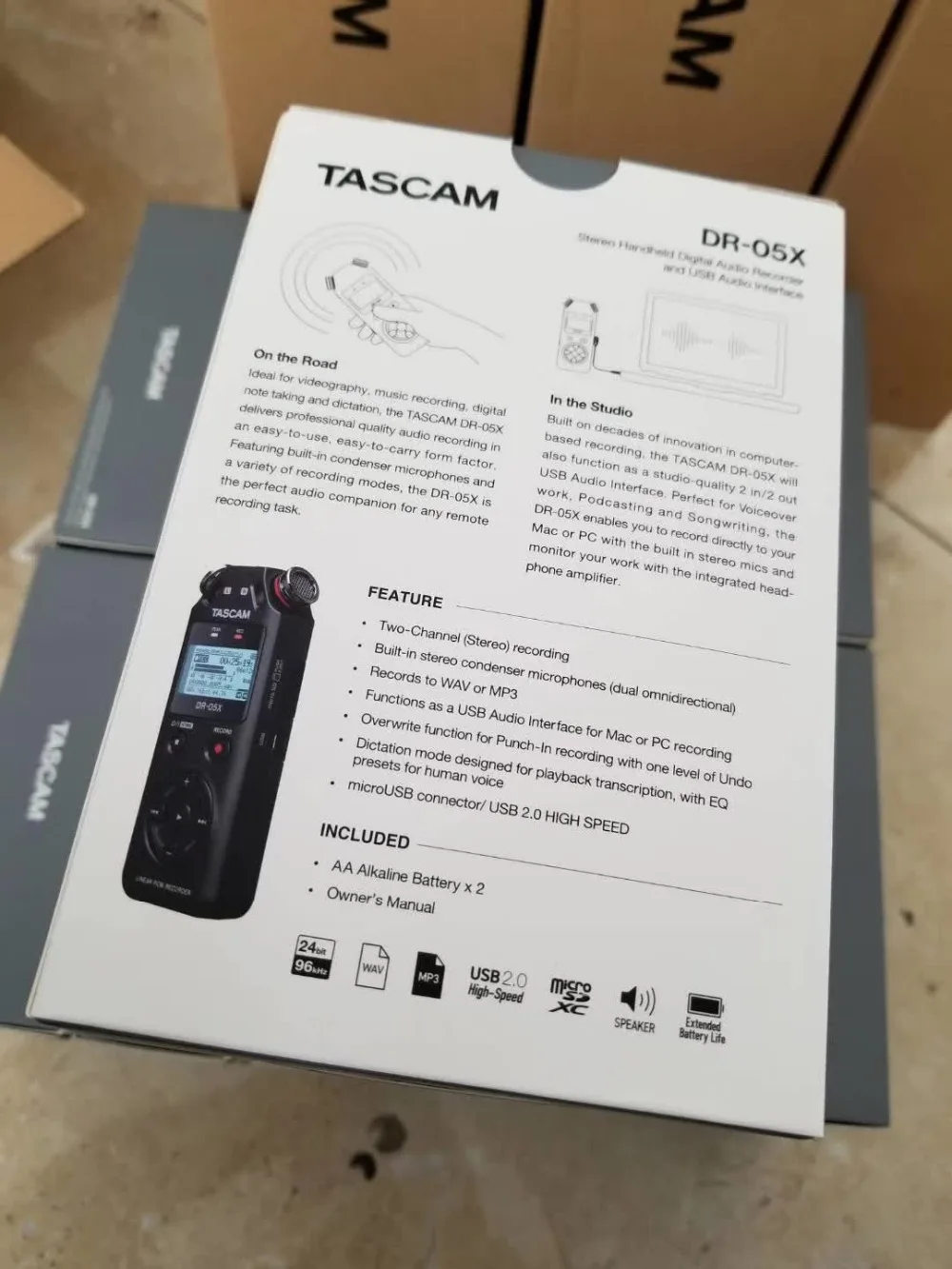 Новая версия TASCAM DR05x DR-05X ручной профессиональный портативный цифровой диктофон MP3 записывающая ручка USB аудио интерфейс