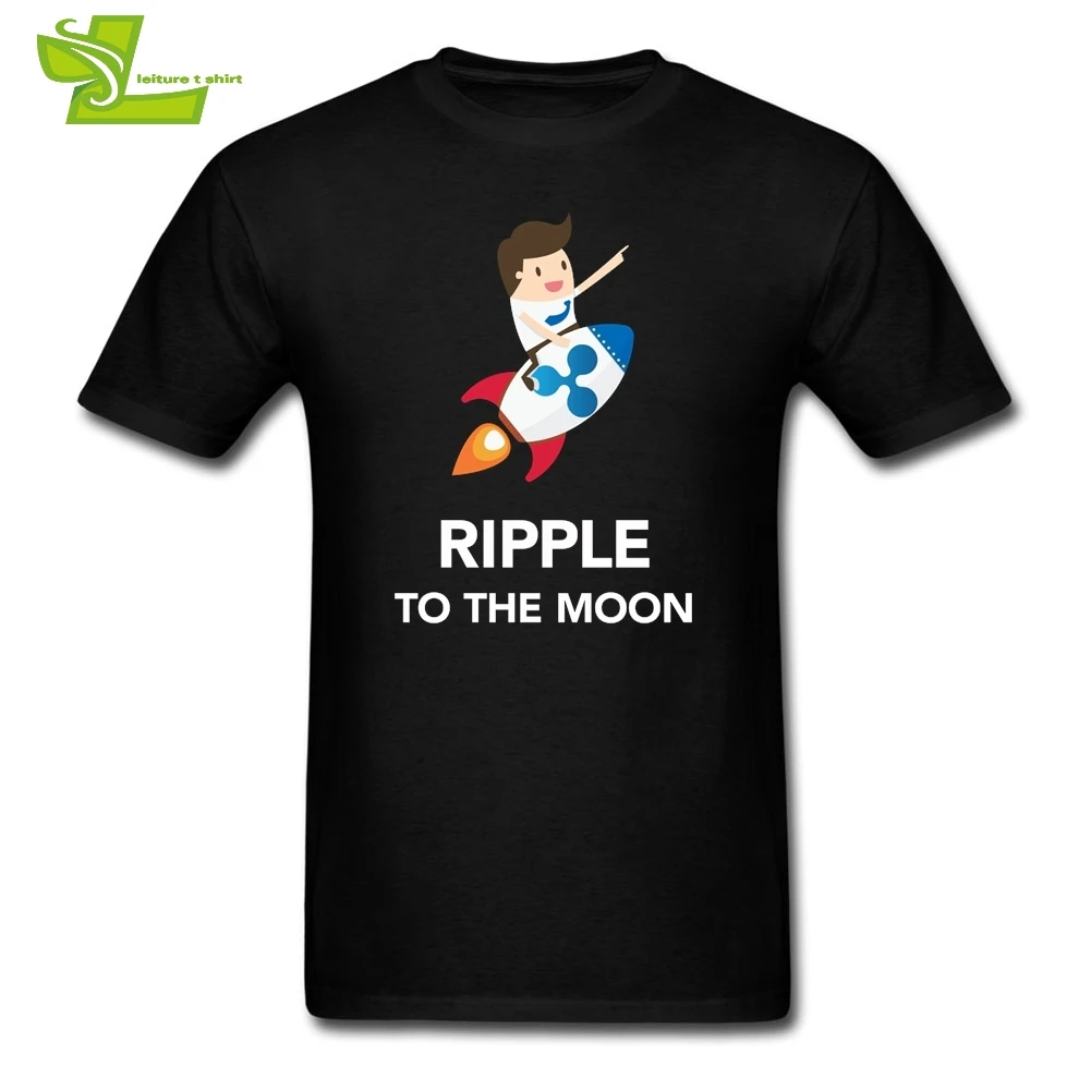 T Shirt Ripple Coin To The Moon Funny Cryptocurrency Novelty T-Shirts Youth Classic Fit Short Sleeve Tees Printed Adult Fashion | Мужская
