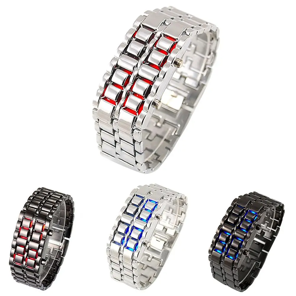 

New Fashion LED Digital Alloy Men Women Wrist Watch Bracelet Chain Valentines Gift