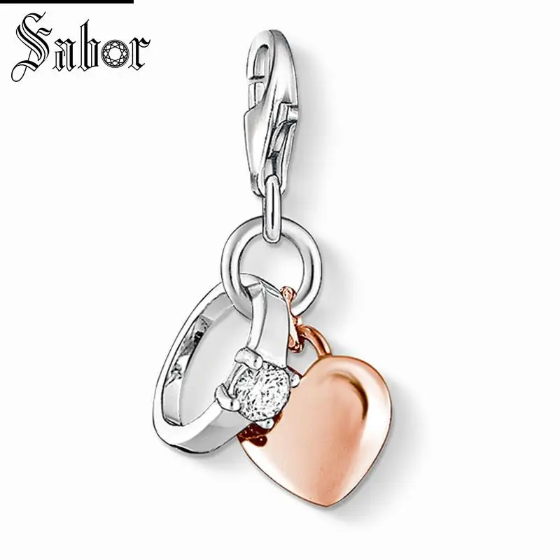 

thomas Rose Gold Engagement Charm,Europe Jewelry For Women,2019 Romantic Gift 925 Sterling Silver Fit Bracelet jewellery charms