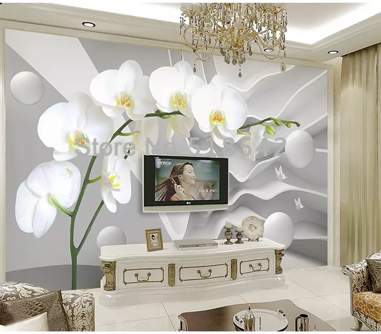 Пользовательские фото обои 3D стерео абстрактное пространство круглый шар цветы фреска спальня ТВ фон украшение дома обои рулоны