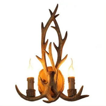 

American Country Retro Nordic Resin Antlers Restaurant Wall Lamp Bedroom Aisle Cafe Bar Balcony Decoration Lamp Free Shipping