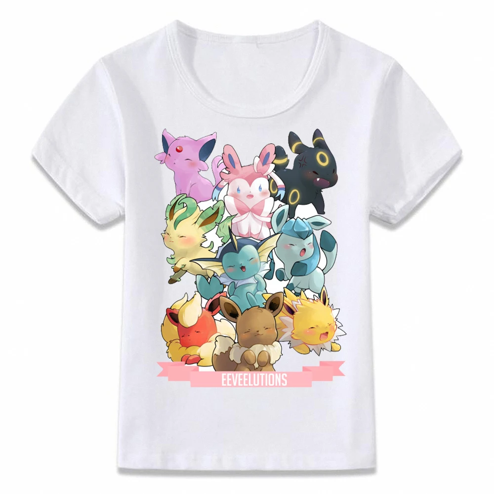 

Kids Clothes T Shirt Pokemon Eevee Evolution Children T-shirt for Boys and Girls Toddler Shirts Tee oal174