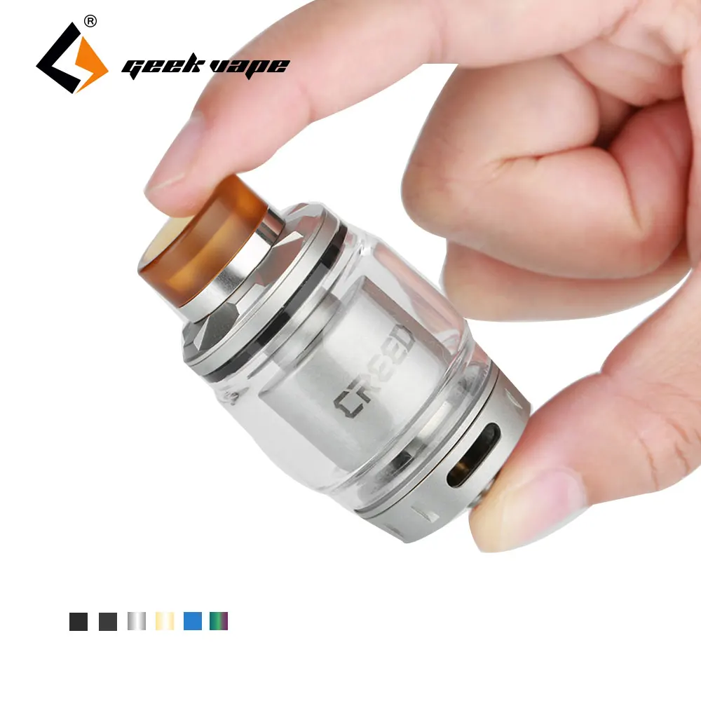 

2pcs/lot GeekVape Creed RTA E-cigarette 6.5ml Atomizer 30mm Tank RTA with Dual Post Build Deck & Screw-top-open Top Filling Tank