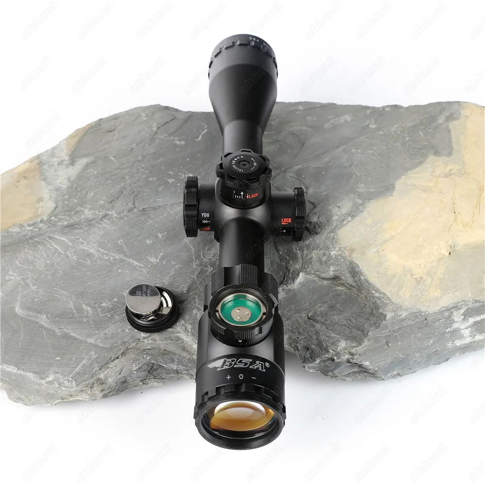 BSA Contender COMD 4-16X40 RGBGE Hunting Riflescopes Side Parallax RGB Mil dot Glass Etched Reticle Turrets Lock Reset Scope (6)