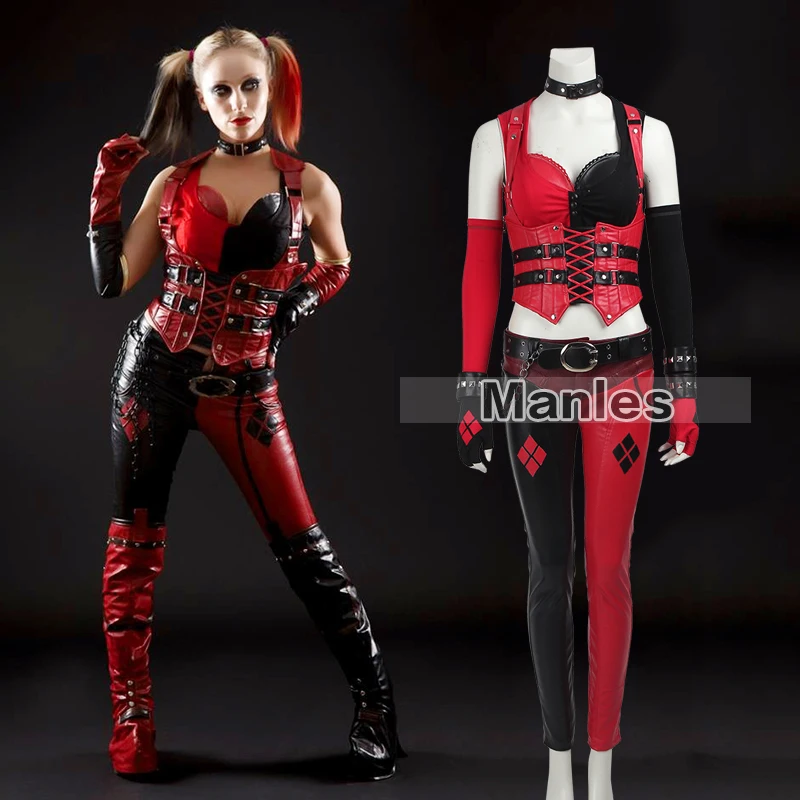 Batman Arkham Knight Harley Quinn Uniform Cosplay Costume Halloween Custom Made
