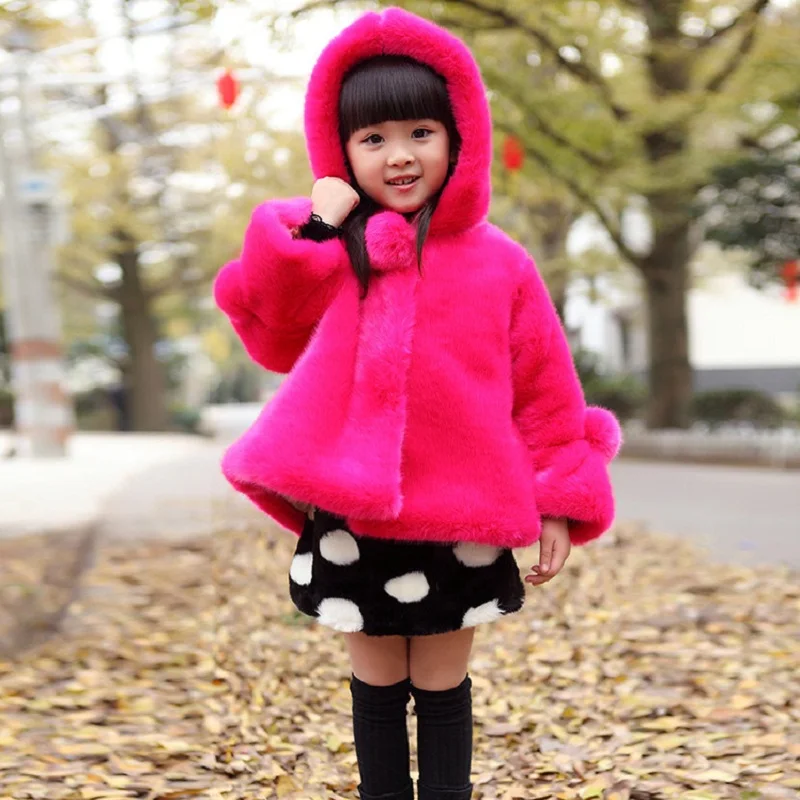 Новая зимняя куртка для маленьких девочек зимняя теплая одежда пальто с искусственным мехом верхняя одежда для девочек ростом от 80 до 150 см 970