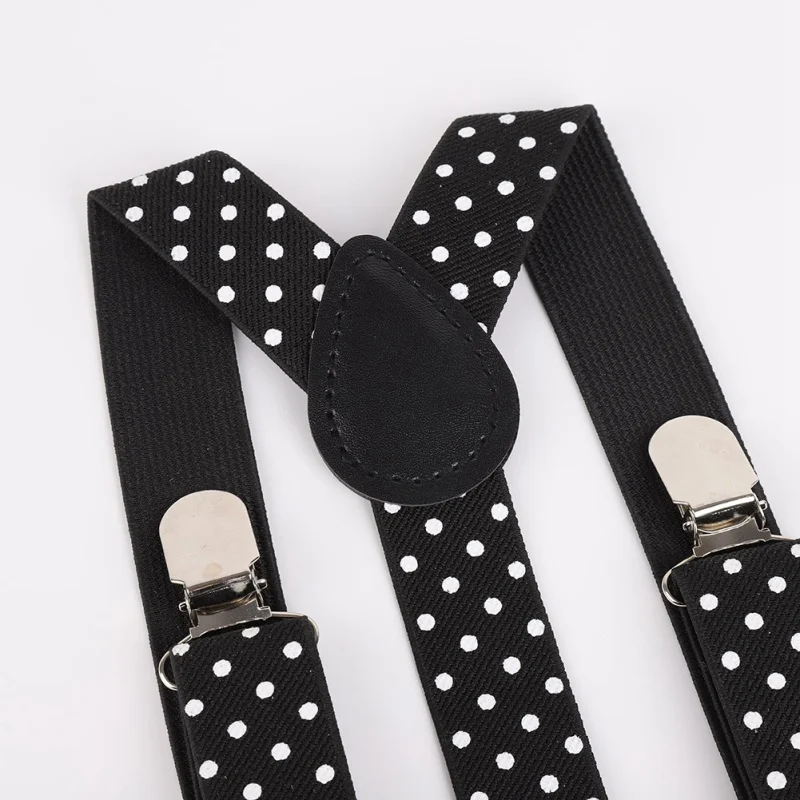 Casual Fashion 3pcs Children's Polka Dot Elastic Band And Students Bow Tie And Necktie Kit
