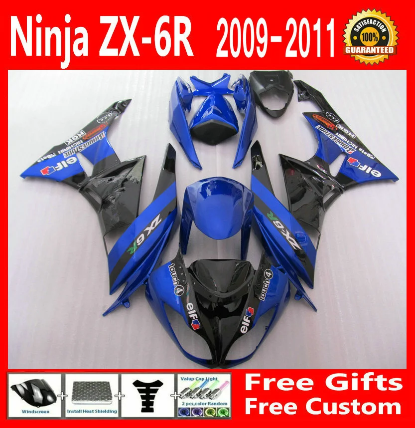 Дешево! Темно-синий Обтекатели ZX-6R 2009 2011 2010 обтекатель комплект для Kawasaki ninja ZX6R 09 10