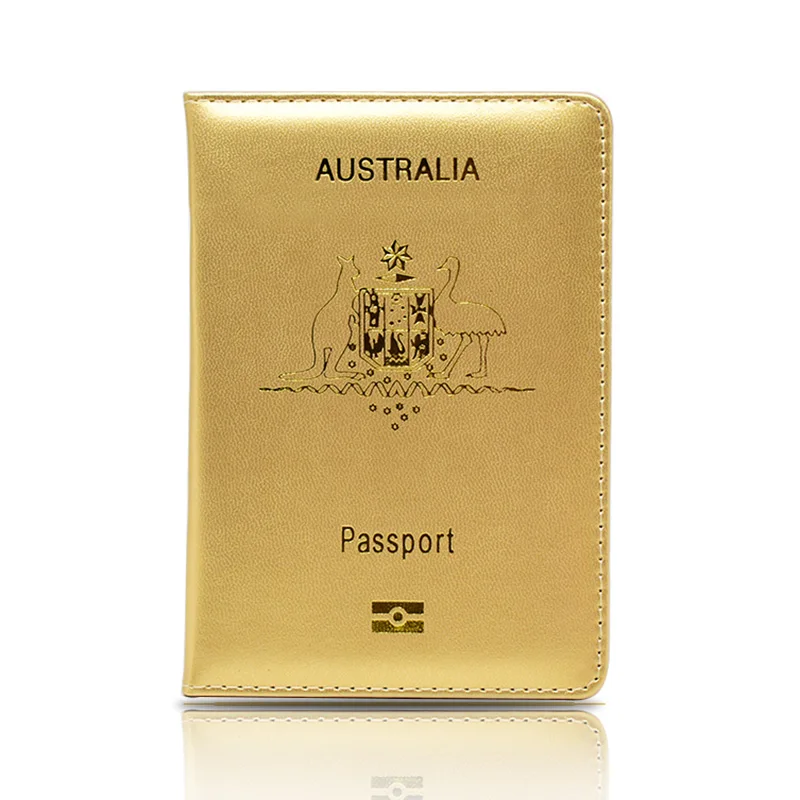 DIKEDAKU Fashion Australia Passport Cover Women Glossy Pu Leahter