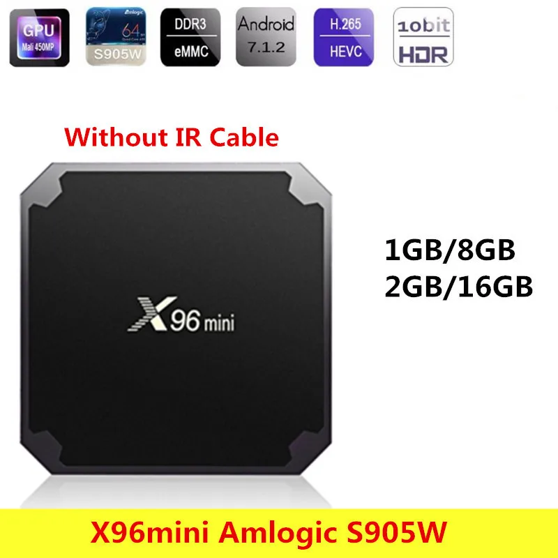 

Original X96mini Smart TV BOX Android 7.1 Amlogic S905W Quad Core Set Top Box 2.4GHz WiFi Media Player Box Without IR Cable